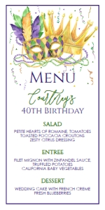 Mardi Gras Menu King Queen: Mardi Gras Menu King Queen