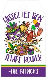 Mardi Gras Favor Tag Laissez Sub: Mardi Gras Favor Tag Laissez Sub