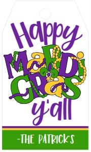 Mardi Gras Favor Tag Happy MG: Mardi Gras Favor Tag Happy MG