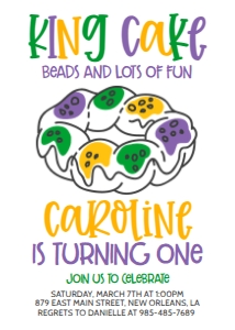 Mardi Gras Birthday King Cake Mod: Mardi Gras Birthday King Cake Mod