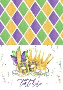 Mardi Gras Invite Mask Crown Laissez Ball Food Tent: Mardi Gras Invite Mask Crown Laissez Ball