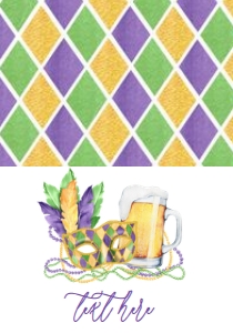 Mardi Gras Invite Engagement Beads Brews 2 Food Tent: Mardi Gras Invite Engagement Beads Brews 2