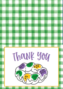 Mardi Gras Birthday King Cake Mod Krewe 2 Thank You: Mardi Gras Birthday King Cake Mod Krewe 2
