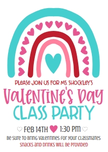 Valentines Day Class Party Rainbow design preview