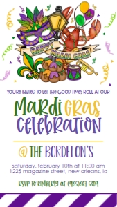 Mardi Gras Sub Celebration Text Invite: Mardi Gras Sub Celebration