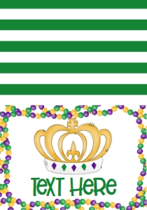 Mardi Gras Birthday King Crown Birthday Border Food Tent: Mardi Gras Birthday King Crown Birthday Border