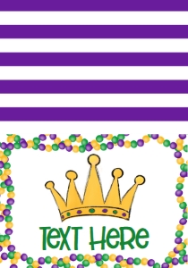 Mardi Gras Birthday Queen Crown Birthday Border Food Tent: Mardi Gras Birthday Queen Crown Birthday Border