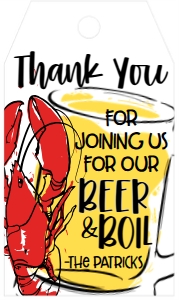 Crawfish Beer & Boil Mod Favor Tag: Crawfish Beer & Boil Mod