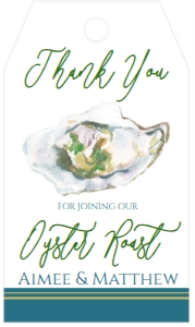 Oyster Roast Engagement Party Favor Tag: Oyster Roast Engagement Party