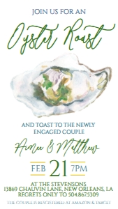 Oyster Roast Engagement Party Text Invite: Oyster Roast Engagement Party