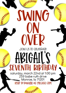 Birthday Softball Border: Birthday Softball Border