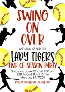 Softball Border End of Season Party design preview