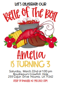 Crawfish Birthday Belle of the Boil design preview