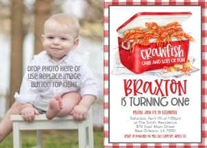 Birthday Crawfish Boil Ice Chest Photo Invite: Birthday Crawfish Boil Ice Chest