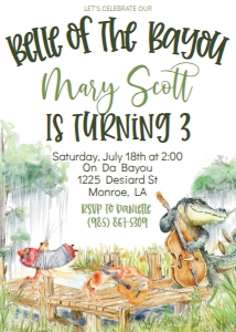 Birthday NOLA Belle Bayou Band Swamp design preview