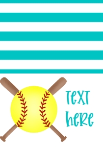Birthday Softball Bat X Teal Food Tent: Birthday Softball Bat X Teal