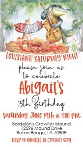 Crawfish Boil Pirogue Birthday Louisiana Saturday Night Text Invite: Crawfish Boil Pirogue Birthday Louisiana Saturday Night