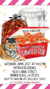 Crawfish Boil Ice Chest Tiger Graduation Text Invite: Crawfish Boil Ice Chest Tiger Graduation
