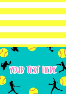 Birthday Softball Border Teal Food Tent: Birthday Softball Border Teal