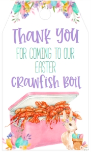 Crawfish Boil Easter Pastel Ice Chest Favor Tag: Crawfish Boil Easter Pastel Ice Chest