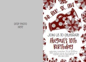 Birthday Cheer Maroon Gray Photo Invite: Birthday Cheer Set