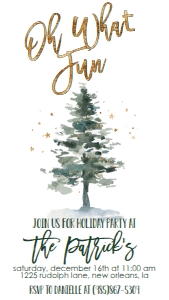 Christmas Party Tree Oh What Fun Text Invite: Christmas Party Tree Oh What Fun Invite