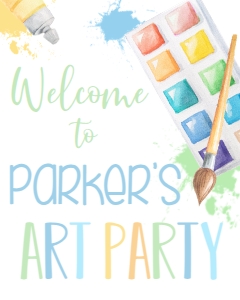 Birthday Art Party Primary Pastel Welcome Sign: Birthday Art Party Primary Pastel