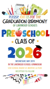 Graduation Preschool Supplies Text Invite 2026: Graduation Preschool Supplies
