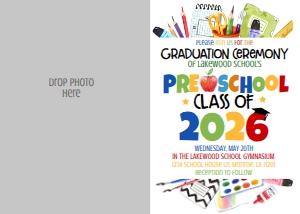 Graduation Preschool Supplies Photo Invite 2026: Graduation Preschool Supplies