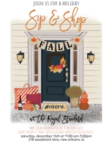Thanksgiving Fall Door Sip and Shop Wine Invitation 8.5x11: Thanksgiving Fall Door Sip and Shop Wine Invitation