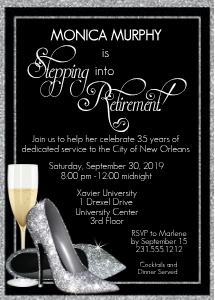 Silver Shoes Retirement Invitation: Silver Shoes Retirement Invitation
