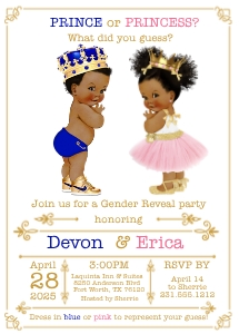 Prince or Princess Gender Reveal Invitation design preview