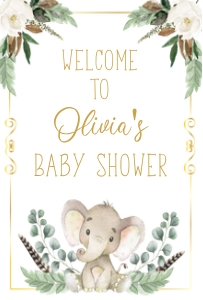 Gold Elephant Welcome Sign design preview