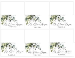 Greenery Place Cards: Greenery Place Cards