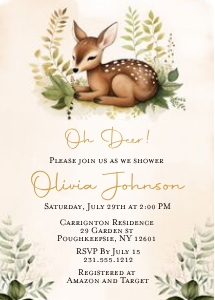 Oh Deer Baby Shower Invitaitons: Bambi Baby Shower Invitations