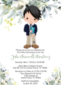 Boy First Communion Invitations design preview