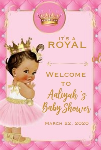 Princess Baby Shower Welcome Sign 24x36: Princess Baby Shower Welcome Sign