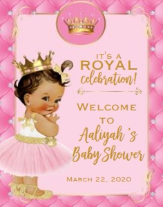 Princess Baby Shower Welcome Sign 22x28: Princess Baby Shower Welcome Sign