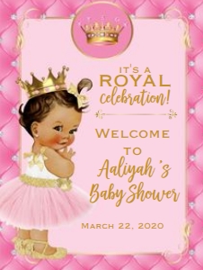 Princess Baby Shower Welcome Sign 18x24: Princess Baby Shower Welcome Sign