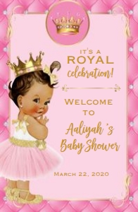 Princess Baby Shower Welcome Sign 11x17: Princess Baby Shower Welcome Sign