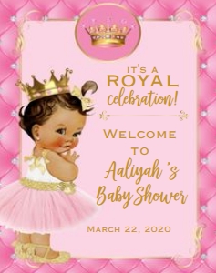 Princess Baby Shower Welcome Sign 11x14: Princess Baby Shower Welcome Sign