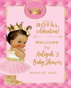Princess Baby Shower Welcome Sign 8x10: Princess Baby Shower Welcome Sign