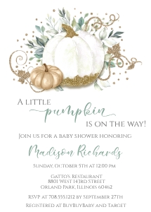 Little Pumpkin Baby Shower Invitation design preview