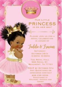 Princess Baby Shower Invitation design preview