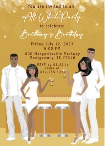 All White Birthday Invitation design preview
