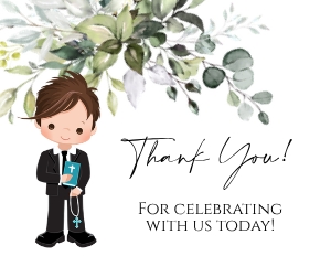 Boy Communion Thank You Cards design preview
