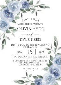 Dusty Blue Wedding Invitation: Dusty Blue Wedding Invitation