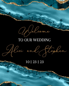 Teal Agate Welcome Sign design preview
