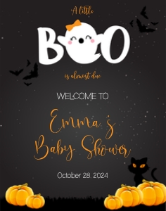 Little Boo Baby Shower Welcome Sign 11x14: Little Boo Baby Shower Welcome Sign