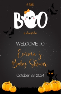 Little Boo Baby Shower Welcome Sign 11x17: Little Boo Baby Shower Welcome Sign
